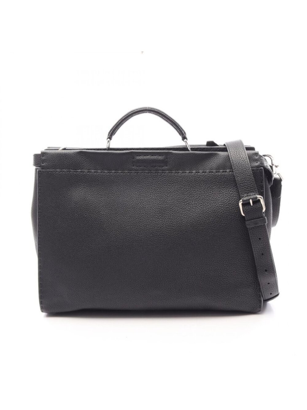 Fendi Business Bag Peekaboo Selleria Black Leather Fit Monster 2-Way